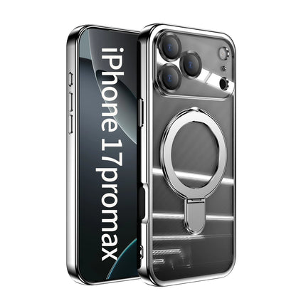 Plating Magnetic Ring Stand Case For iPhone 17 Air 17 Pro Max Case Shockproof Wireless Charging For Magsafe Shockproof Cover
