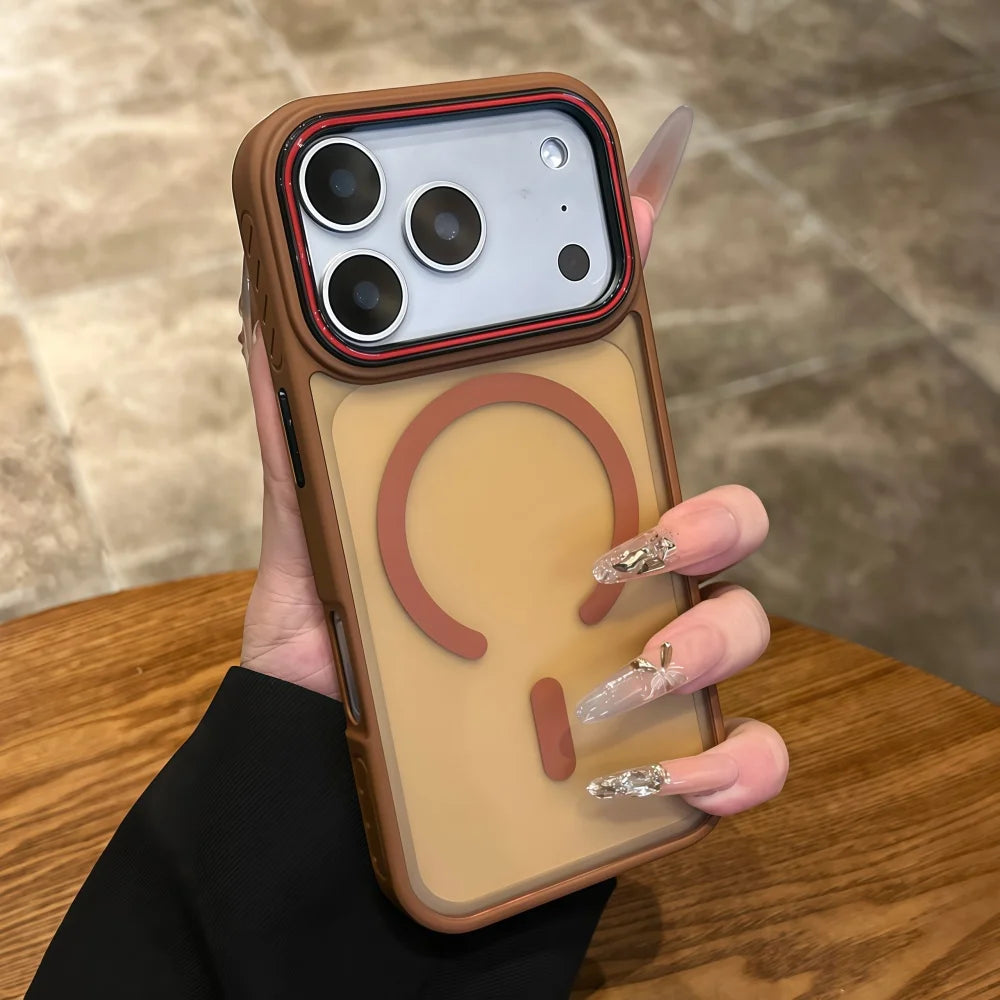 Business Anti-skid Bumper Magsafe Case for iPhone 17 14 15 16 13 Pro Max PC TPU Armor Cover for iPhone 17 Air 15 16 14 Plus