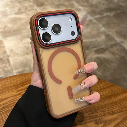 Business Anti-skid Bumper Magsafe Case for iPhone 17 14 15 16 13 Pro Max PC TPU Armor Cover for iPhone 17 Air 15 16 14 Plus