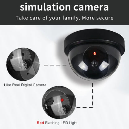 1PC Dummy Fake Camera with LED Red Light, Battery Operated, No Wiring Required, Indoor Outdoor Fake Dome Security Camera