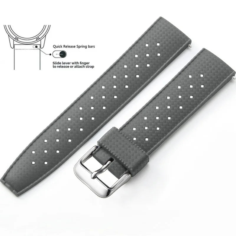 Tropical Silicone Watch Band Quick Release Watch Band 18mm 20mm 22mm Rubber Tropic Smart Watch Strap for Oris Seiko Citizen