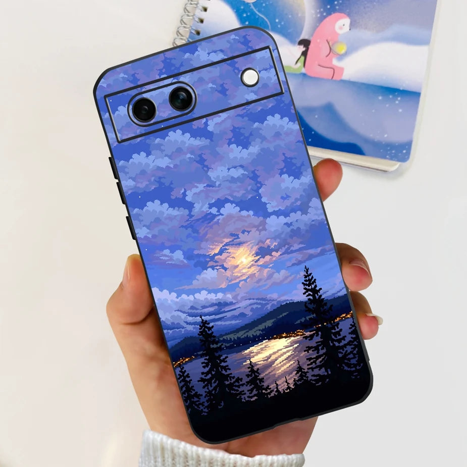 For Google Pixel 8A Case Stylish Painted Cover Soft TPU Shockproof Phone Case For Google Pixel 8 Pro Pixel8A Fundas Coque Bumper