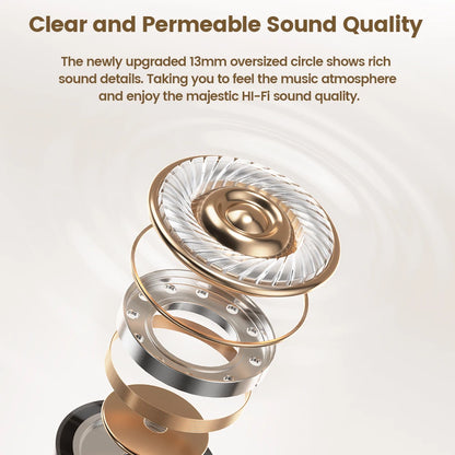 Toocki 06C Bluetooth 5.3 Wireless Headphones Power Digital Display 35hours Endurance Gaming Headsets Waterproof Sports Earbuds