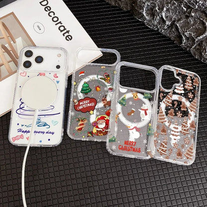 Christmas Santa Claus Magnetic Magsafe Phone Case For Samsung Galaxy S22 S23 S24 S25 FE Plus Ultra Edge Z Flip 3 4 5 6 7 Casing