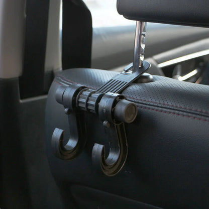 Car Seat Headrest Hook Carbon Fiber Mobile Phone Holder Vehicle Universal Holder Handbag Purse Coat Car Interior Accessories