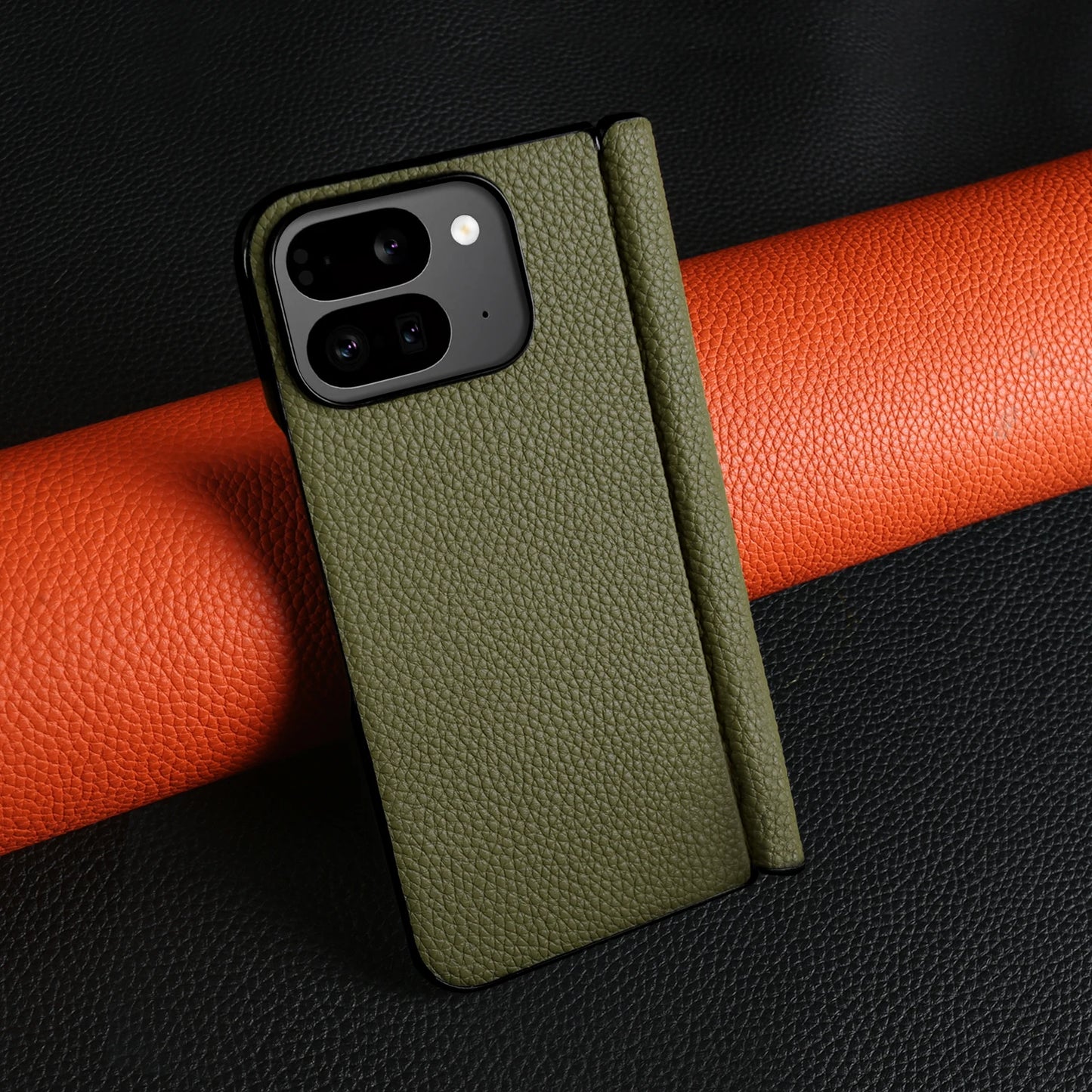 For Google Pixel 9 Pro Fold Case Genuine Leather Cover Pixel 10Pro Fold Capa Protective Etui Back Coque Carcasa without front