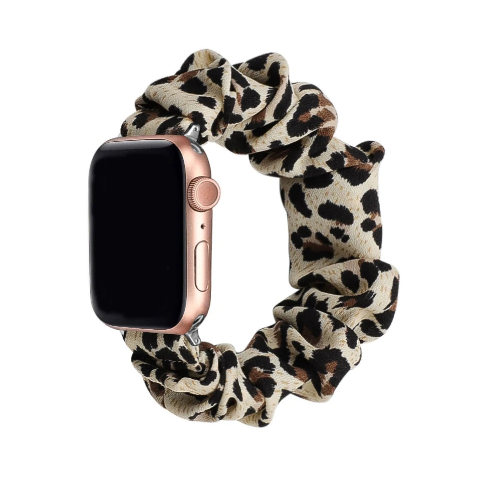 Scrunchie Compatible For Apple Watch Band 49mm 40mm 41mm 38/42mm 44mm 45mm Cute Printed Elastic For iWatch Series 9 8 7 6 5 3 SE