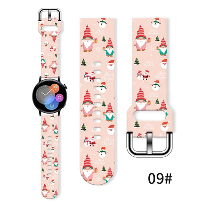 20mm Christmas 6 Strap for Samsung Galaxy Watch 7/6/5 40mm 44mm Band Replaceable Bracelet for Xiaomi Huawei Amazfit Watchband