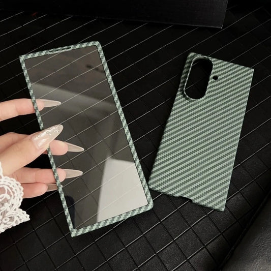 High-end Ultra Thin Carbon Fiber Phone Case for Samsung Galaxy Z Fold 7 6 5 4 3 Magsafe Wireless Charging Screen Protector Cover