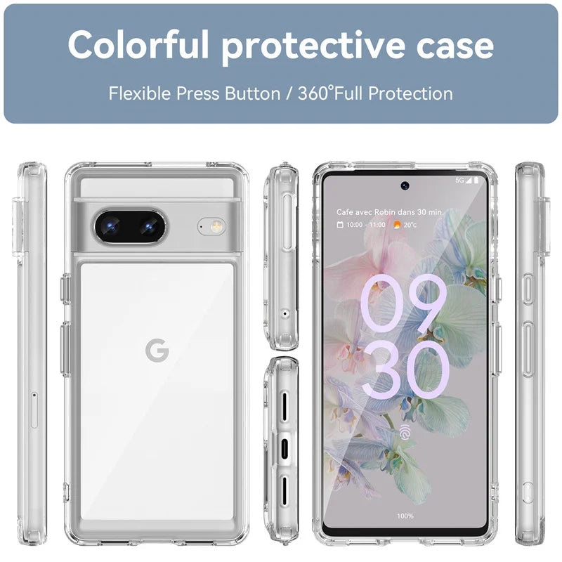 For Google Pixel 7 Case Cover Google Pixel 7 Capa Shockproof Bumper Clear Transparent Multicolour Fundas Google Pixel 7 8 Pro 7A