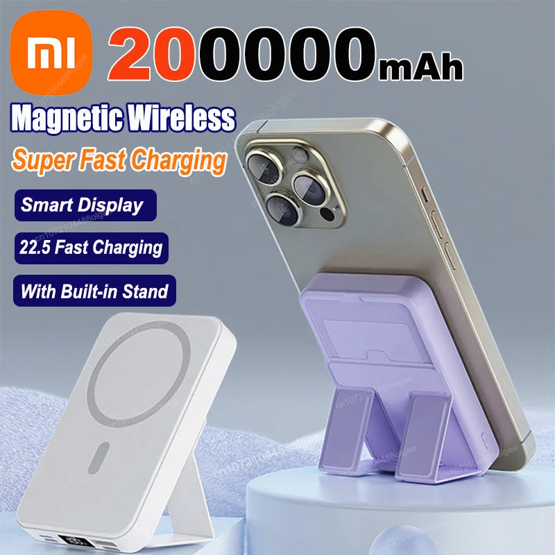 Xiaomi 200000mAh Power Bank 22.5W Magnetic Wireless With USB-C Ports Built-in Stand Fast Charging Power Bank For Iphone Samsung