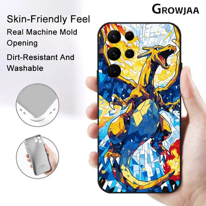 Charizard Crush Cool Cute Phone Case For Samsung Galaxy S25 S24 S22 S23 Ultra S21 S20 Plus 5G Protective Silicone Funda