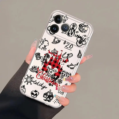 Soft Phone Cover Case for iPhone 7 8 12 Mini 17 Air 16 15 14 Plus XR 13 12 11 Pro MAX 16e Christmas Fummy Mickey Minnie