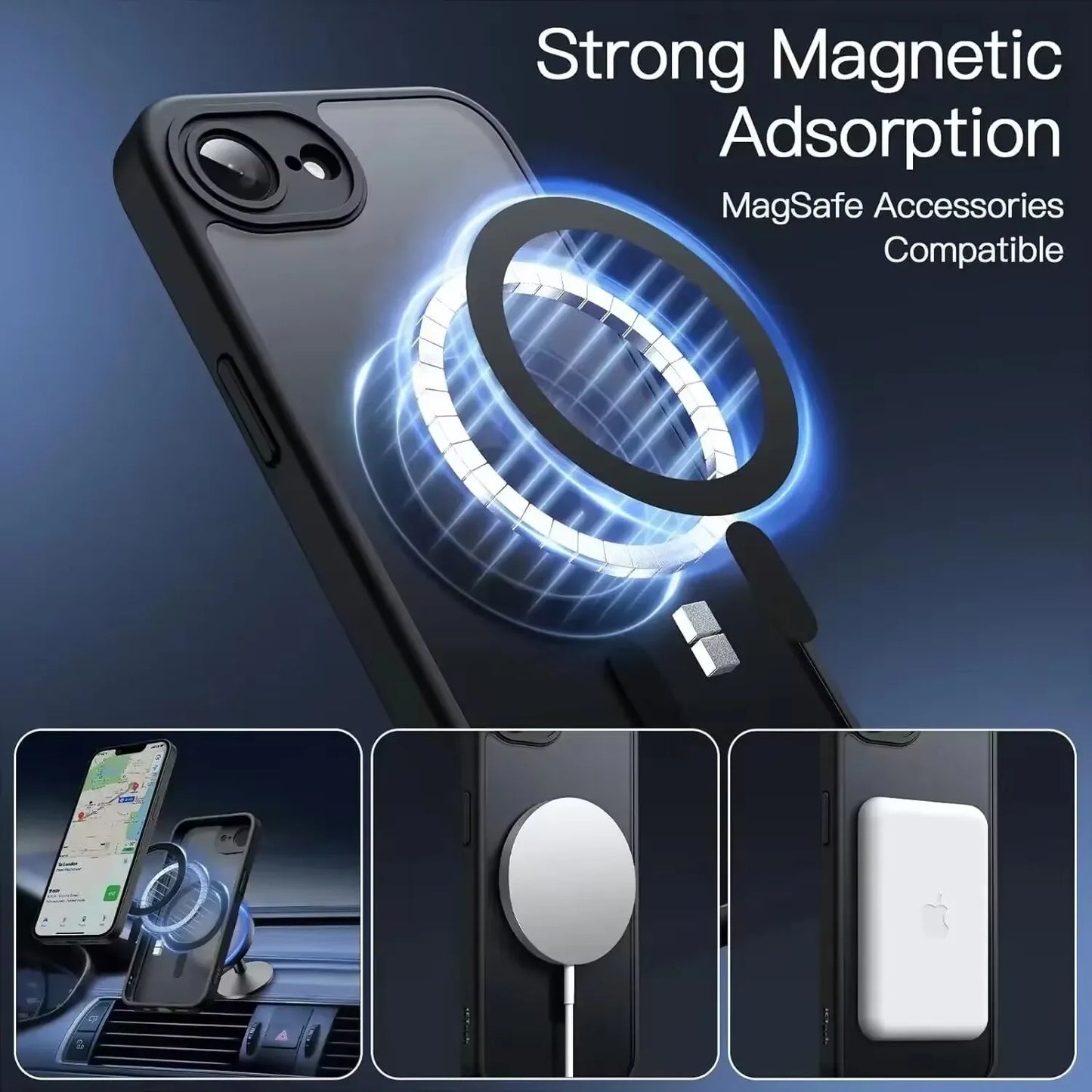 Luxury Matte clear Case for iPhone 17 Air Pro 17Pro Max with strap Camera Protect MagSafe Wireless Charging cover for 17 Promax