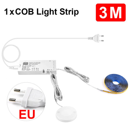 Smart Penetrable Wood COB LED Strip Touch Sensor Light 320Leds/m Warm/Neutral White Parallel Lights Kitchen Backlight Lighting