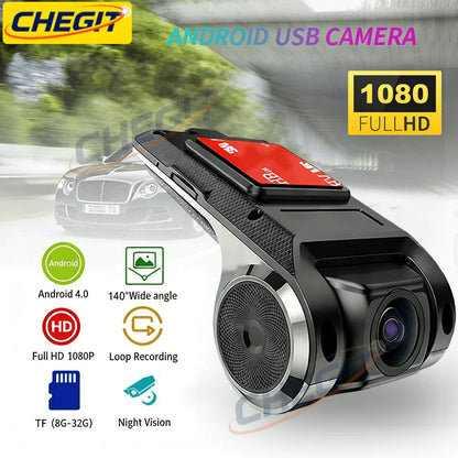 Car DVR Dash Cam Full HD 1080P Dash Cam For DVD Android Player ADAS LDWS Navigation Unit Auto Audio Voice Alarm Video Recording