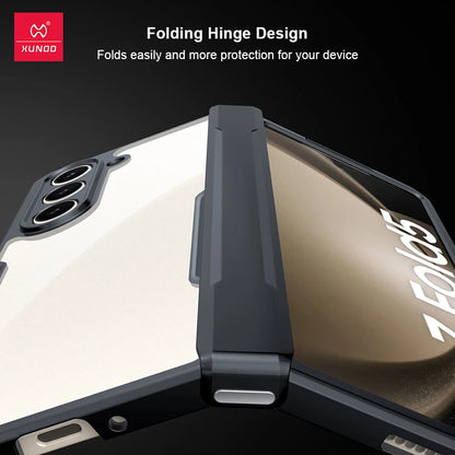 Xundd For Samsung Galaxy Z Fold 3 4 5 6 Fold 7 Foldable Case Airbag Anti-drop Camera Protect Acrylic&TPU Cover