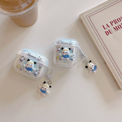 New style Holiday Gift Sanrio Cute Pochacco Cartoon Anime, Plastic drop-proof headphone case For Airpods 4, 1, 2, 3, Pro, Pro2
