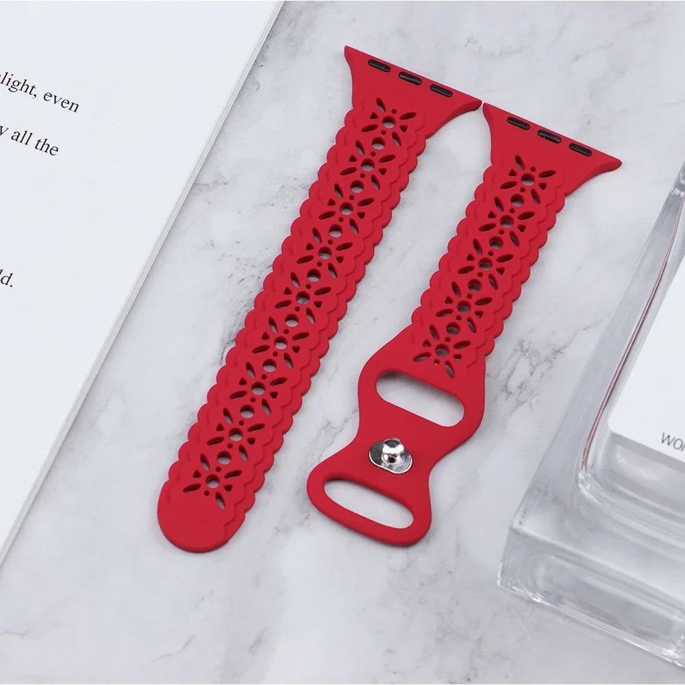 Silicone Sport Strap for Apple Watch Ultra Band 49mm 45mm 44mm 42mm 41mm 40/38mm Rubber Strap Bracelet Iwatch Series 8 7654 SE 3