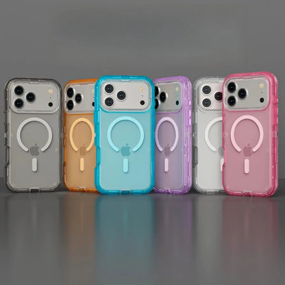 3IN1 Military Clear Armor Magnetic Charge Case for IPhone 17Air 16 15 14 Plus 13 12 Pro Max Rugged Durable Protector Cover Funda