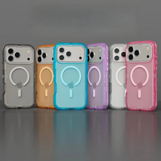 3IN1 Military Clear Armor Magnetic Charge Case for IPhone 17Air 16 15 14 Plus 13 12 Pro Max Rugged Durable Protector Cover Funda