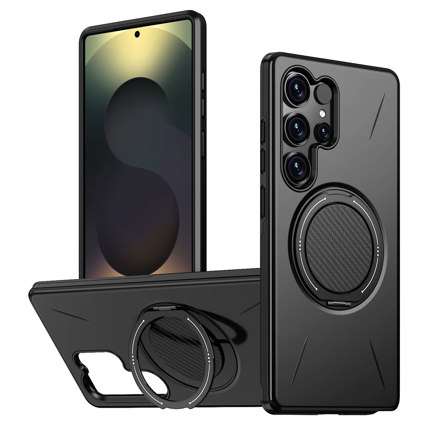 360° Magnetic Bracket Case For Samsung Galaxy S25 S24 S23 S22 Ultra Plus S25FE S24FE S25Edge For Magsafe Armor Shockproof Cover