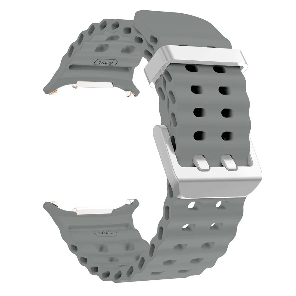 NEW Marine Silicone Strap For Samsung watch ultra 47mm Bracelet No Gaps Sport two-tone Band for Galaxy 7 ultra watchband straps