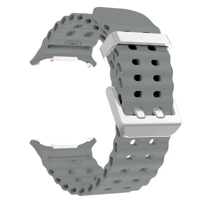 NEW Marine Silicone Strap For Samsung watch ultra 47mm Bracelet No Gaps Sport two-tone Band for Galaxy 7 ultra watchband straps