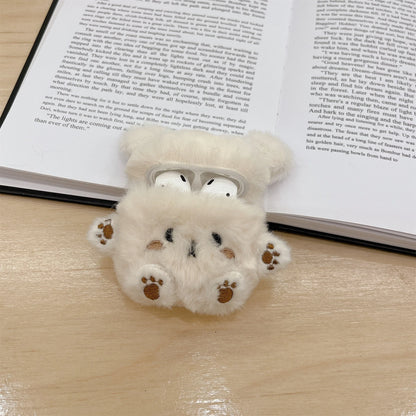 Cute Bear Soft Furry Plush Earphone Case For Apple AirPods 3 Pro 2 Headphones Soft Silicone Funda For air pods 1 2 Headset Cover