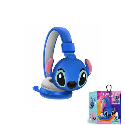 Disney Stitch Wireless Bluetooth Headphones AH-806 HIFI Stereo Sound Foldable Headsets with Mic Anime Cartoon Kids Birthday Gift