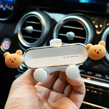 Cute Cartoon Car Mobile Phone Bracket Creative Rabbit Car Air Outlet Clip Mount Phone Navigation Fixed Support Bracket Holder