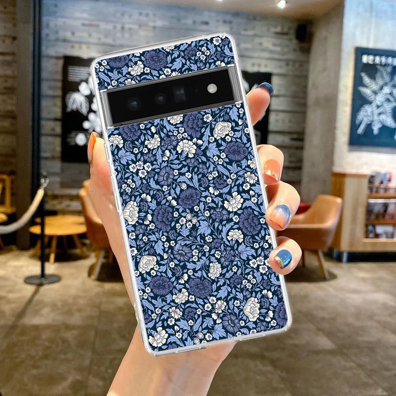Phone Case For Google Pixel 9 8 7 6 9A 8A 7A 6A 5 4 5A 4A 3A Pro XL Soft Clear TPU Transparent Cover flower art
