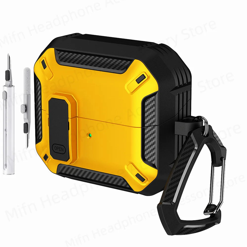 Newest carbon fibre switch earphone cover for Men For Samsung Galaxy Buds 3/Buds3 Pro Buzz 3 Pro Earbuds Case with cleaning kit