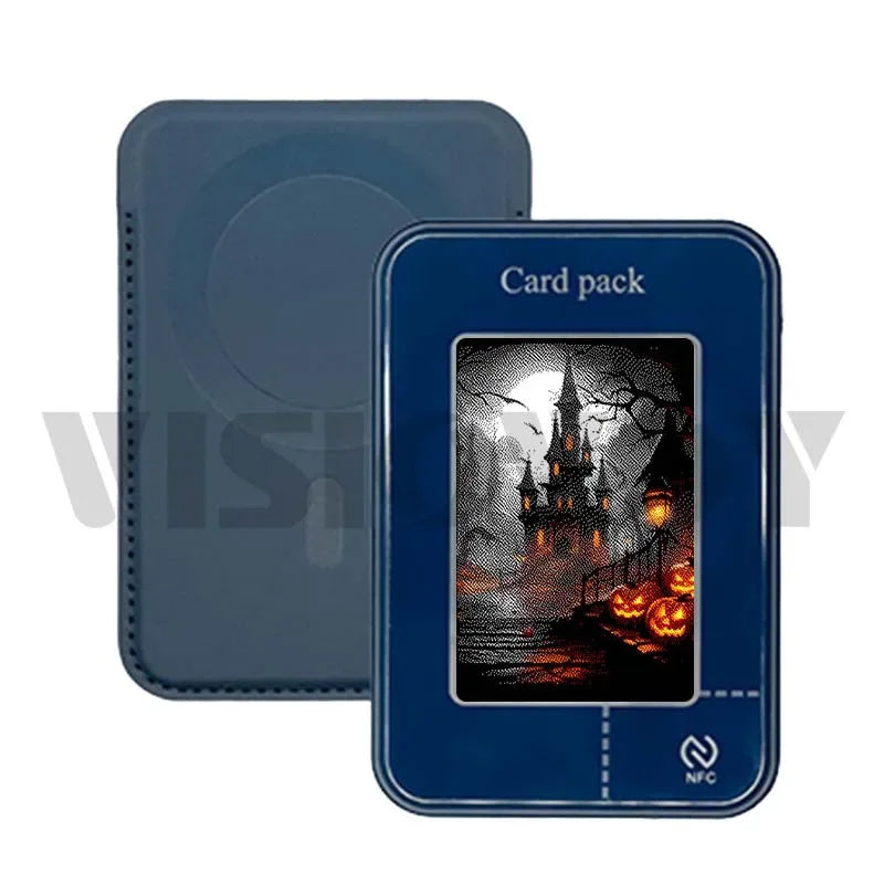 Halloween Gifts Phone Case Wallet Case E ink 4 color Screeen For Iphone NFC Function DIY Phone Cases Magnetic Card Holder Fundas