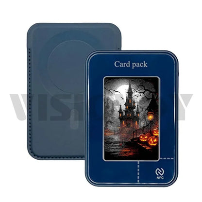 Halloween Gifts Phone Case Wallet Case E ink 4 color Screeen For Iphone NFC Function DIY Phone Cases Magnetic Card Holder Fundas