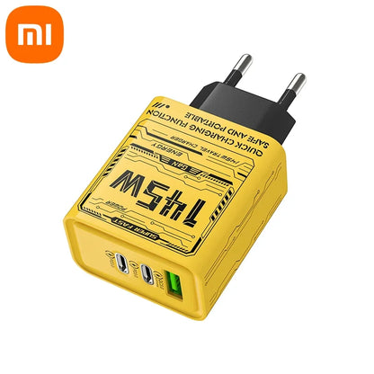 Xiaomi 145W 3 Ports Fast Charger USB Type C Quick Mobile Phone Charger EU US UK Plug Charger Adapter For iPhone 16 Pro Samsung