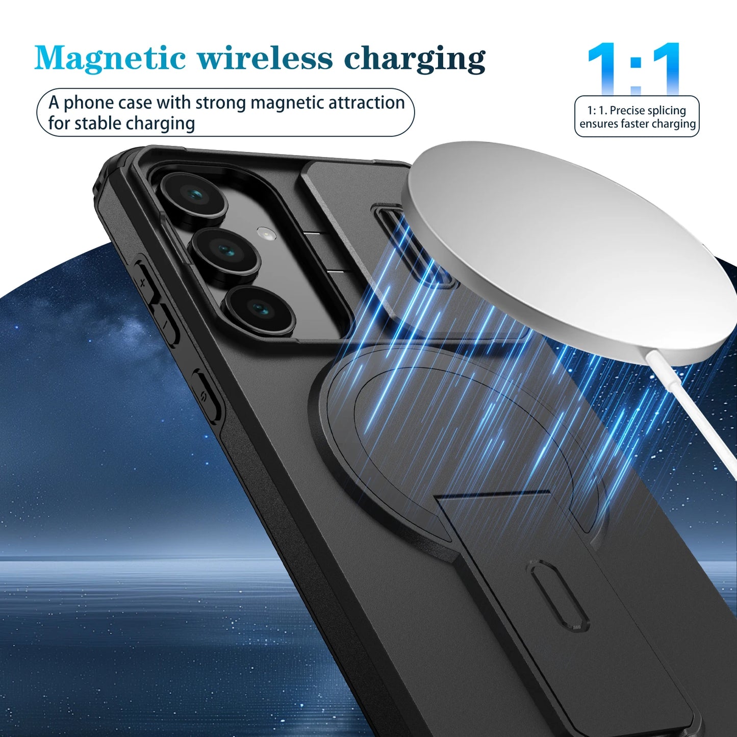 Case for Samsung Galaxy S25 FE S24 Plus S25 Ultra 5G Kickstand Bag Shockproof Matte Armor Cover