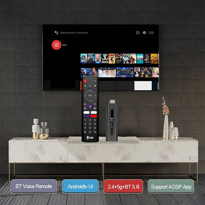 TV98 ATV Smart TV Stick Android 14 ATV Allwinner H313 Support 4G 5G Wifi HD 4K 8K TV Box BT5.0 2GB 16GB Voice remote TV Box
