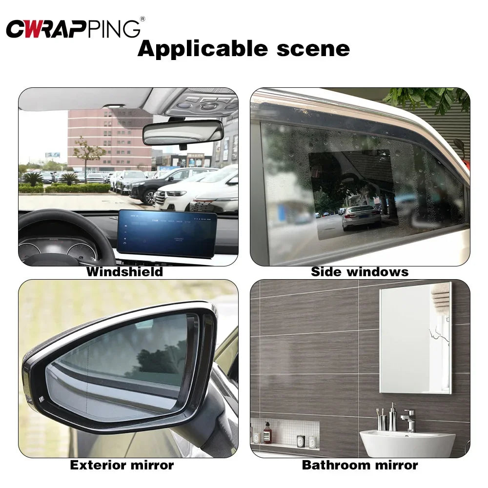 2/4pcs Car Rearview Mirror Film Side Window Rainproof Clear Film Anti Fog Window Mirror Protective Sticker for Car Accessories