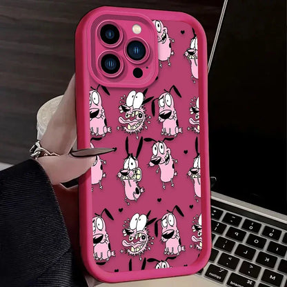 Courages Cowardly Dog Phone Case For iPhone 16 15 14 13 12 11 Pro Max X XS X S Max XR SE 2020 7 8 Plus Soft Silicone Back Funda