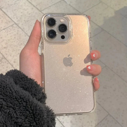 Luxury Glitter Bumper Bling Clear Case for IPhone 15 14 13 12 11 Pro Max Mini X XS Max XR 7 8 Plus 16 Pro Silicone Acrylic Cover