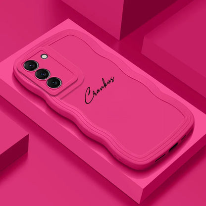 Personalized Customized Name Wave Case Case For Samsung S24 S23 S22 S21 Ultra Plus Back Cover - covers4phones