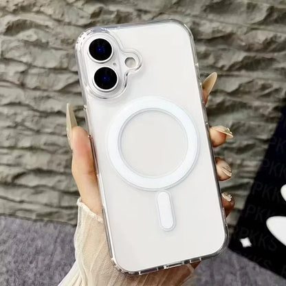 For iPhone 17 ProMax Transparent For Magsafe Magnetic Case for iPhone 17 16 15 14 13 12 11 X XR XS Max Pro Plus Shockproof Cover
