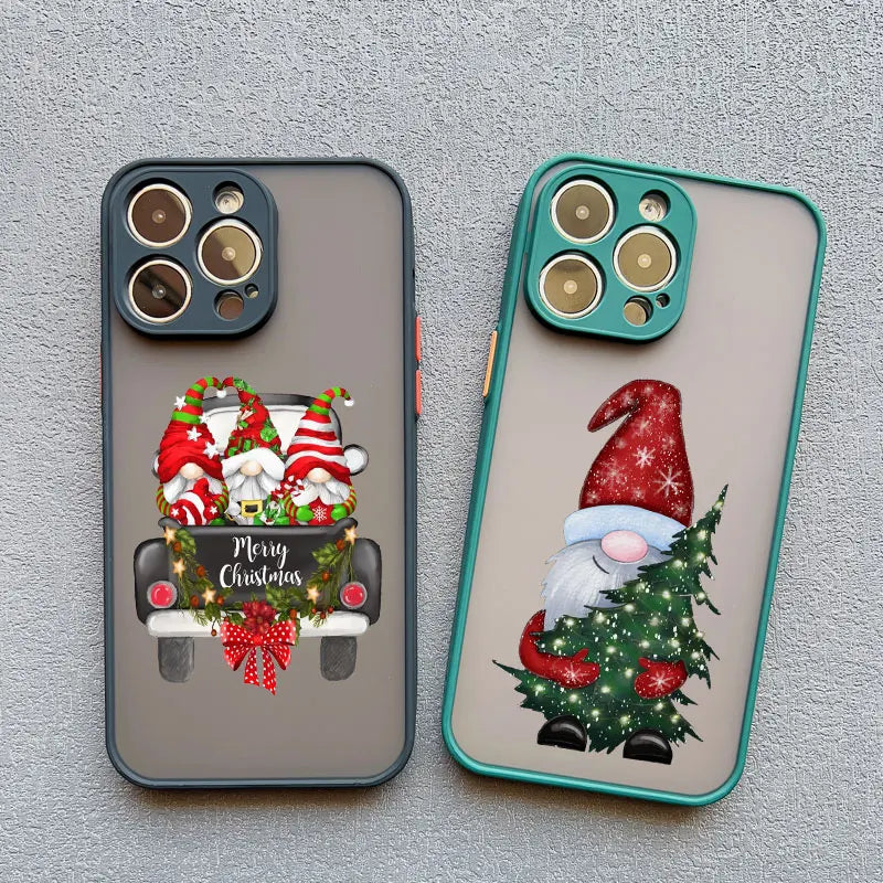 Merry Christmas Tree Santa Claus Phone Case For iPhone 16 15 14 13 12 11 Pro Max Mini X XS XR SE 7 Plus Shockproof Cover Fundas