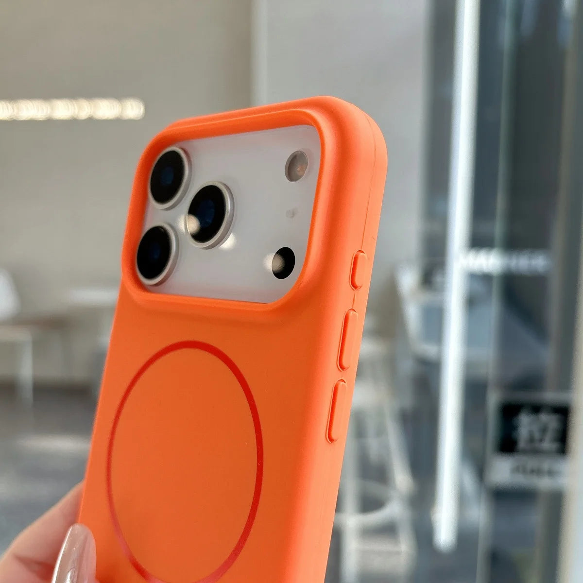 Official Orange Silicone Magnetic For Magsafe Phone Case For iPhone 17 Air 16 15 14 13 12 11 Pro Max Plus Wireless Charge Cover