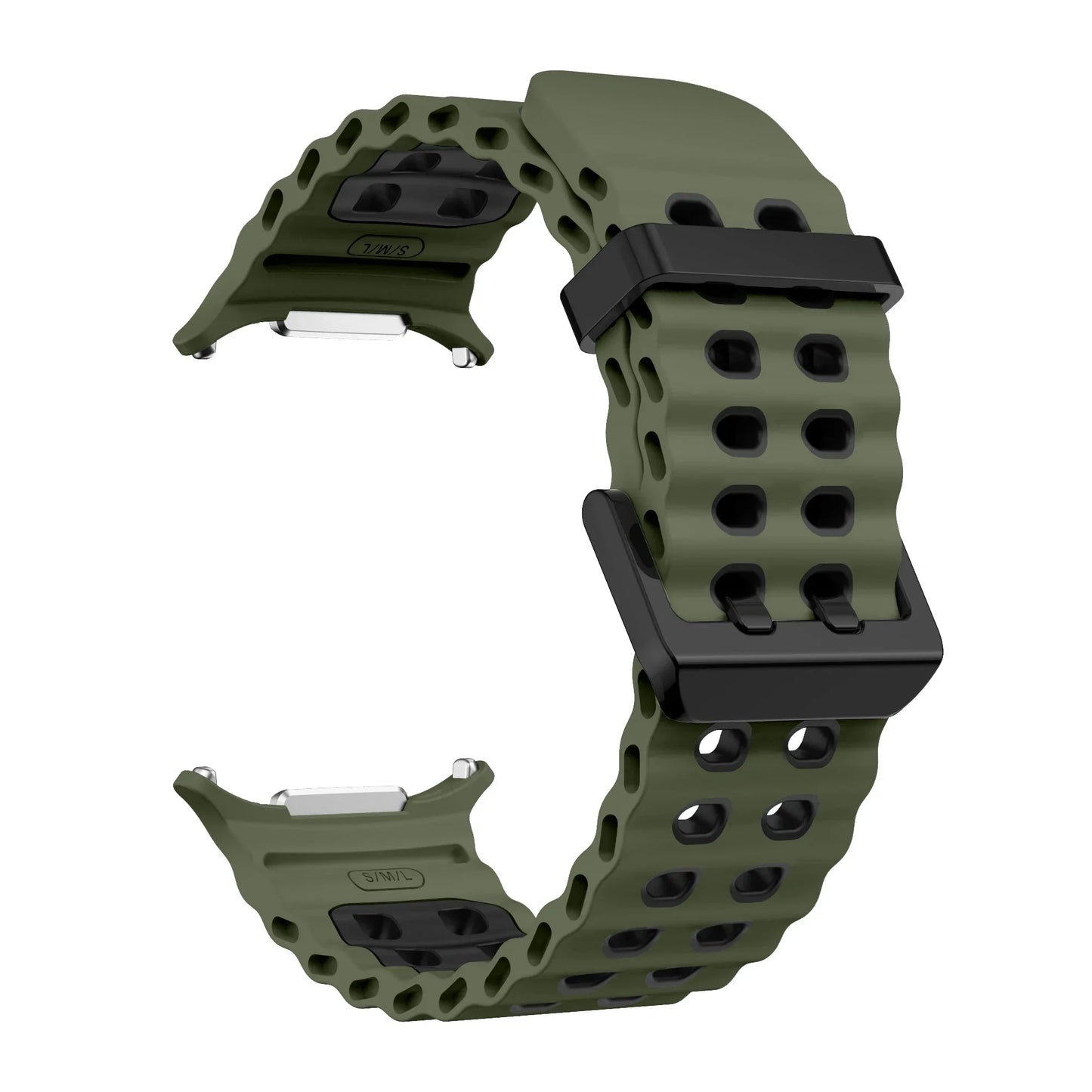 NEW Marine Silicone Strap For Samsung watch ultra 47mm Bracelet No Gaps Sport two-tone Band for Galaxy 7 ultra watchband straps
