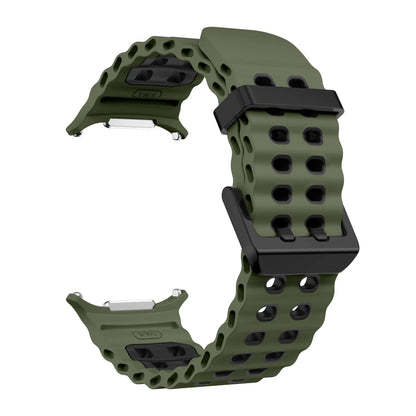 NEW Marine Silicone Strap For Samsung watch ultra 47mm Bracelet No Gaps Sport two-tone Band for Galaxy 7 ultra watchband straps