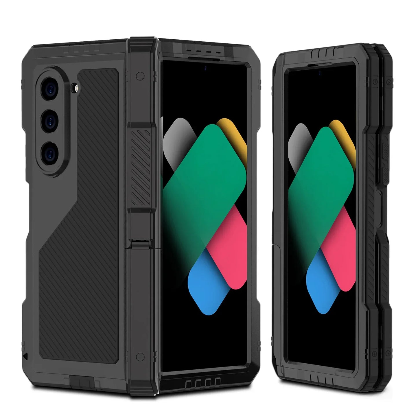 Aluminum Metal Armor Phone Case Z Fold 7 4 Shockproof Rugged Cover Full Protector For Samsung Galaxy Z Fold 6 5 Heavy Duty Shell