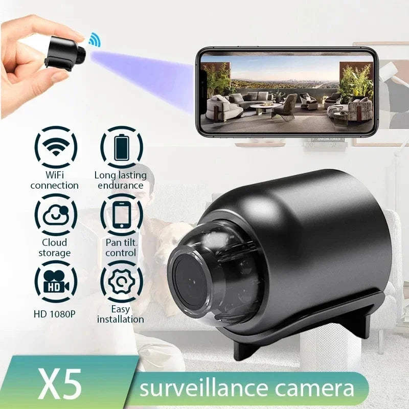 New X5 Mini Camera 1080P Clear Night Vision Lightweight Portable Premium Cams Motion Detection Wireless Surveillance Camera