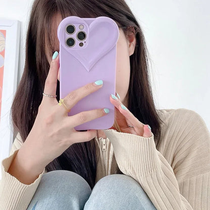 Love Heart Protect Lens Phone Cases For IPhone 16 15 14 13 12 11 Pro Xs Max XR 7 8 Plus SE2/SE3 TPU Shockproof Back Cover